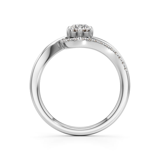 Delamira 075Ct Reversed Tapred Marquise Cut Delicate Ring