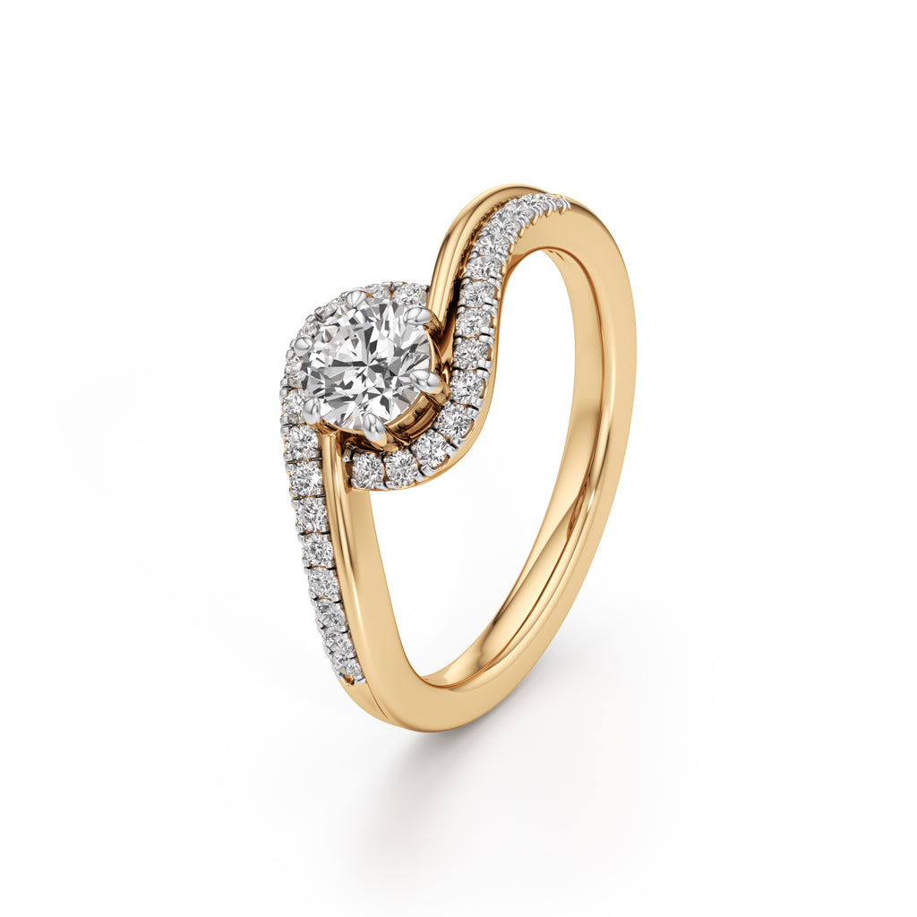 Delamira 075Ct Reversed Tapred Marquise Cut Delicate Ring