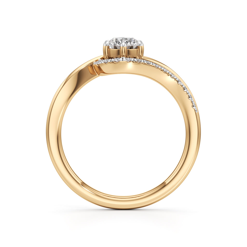 Delamira 075Ct Reversed Tapred Marquise Cut Delicate Ring