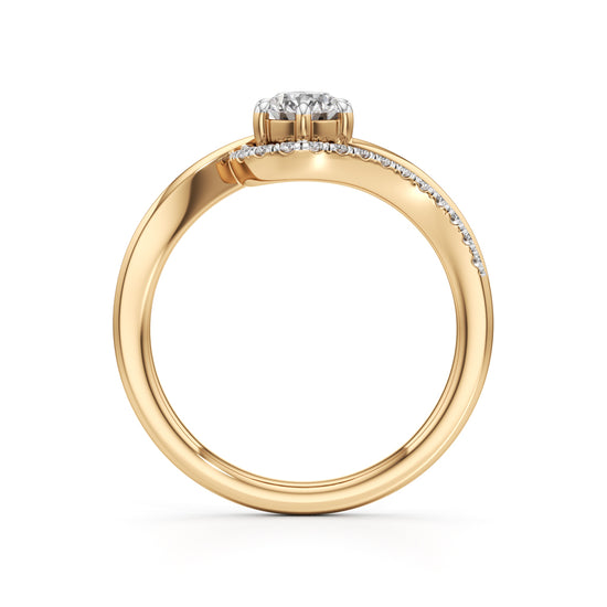 Delamira 075Ct Reversed Tapred Marquise Cut Delicate Ring