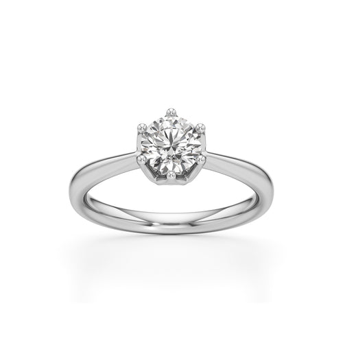 Soliantia 075Ct decorative round cut solitaire ring