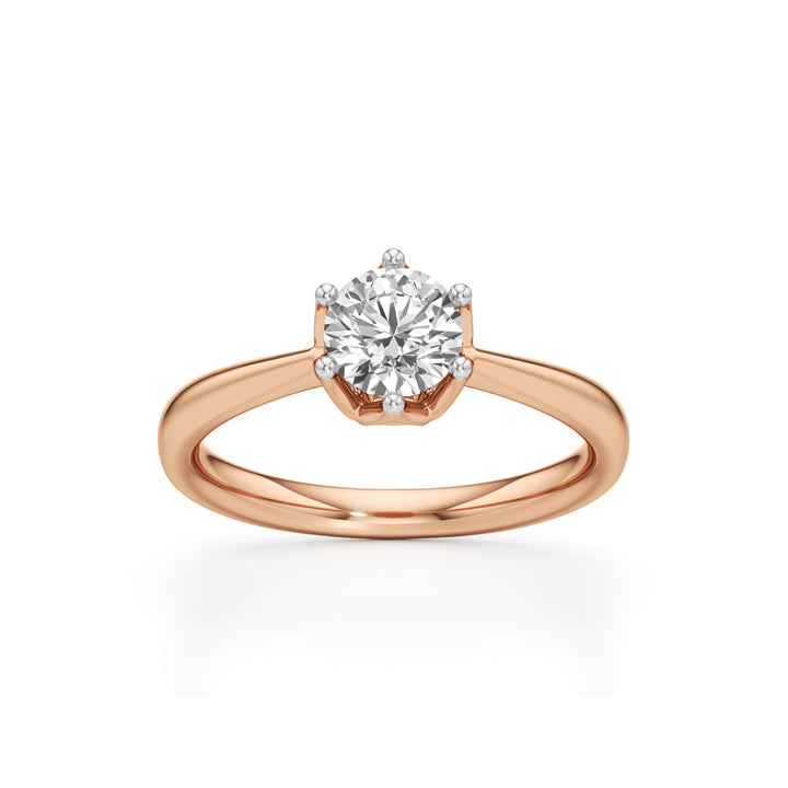 Soliantia 0.75Ct decorative round cut solitaire ring