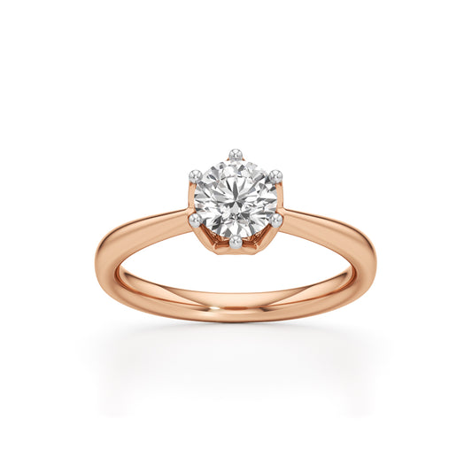 Soliantia 075Ct decorative round cut solitaire ring