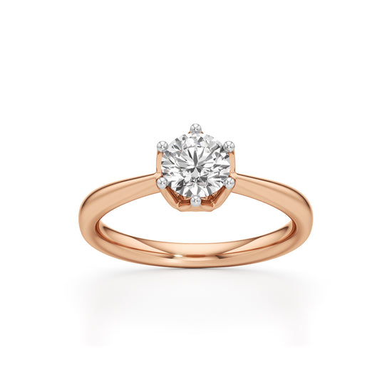 Soliantia 075Ct decorative round cut solitaire ring