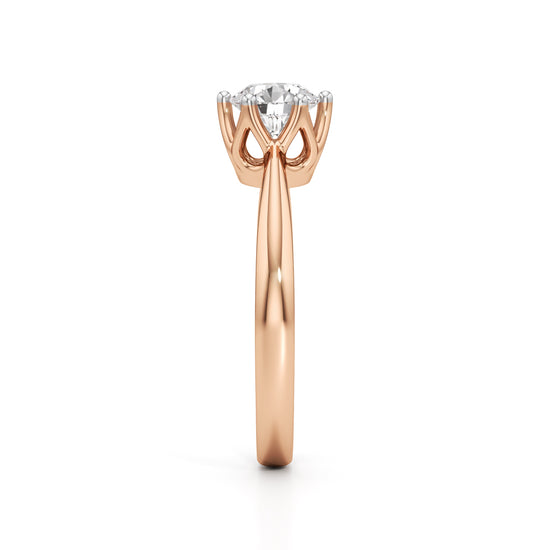 Soliantia 075Ct decorative round cut solitaire ring