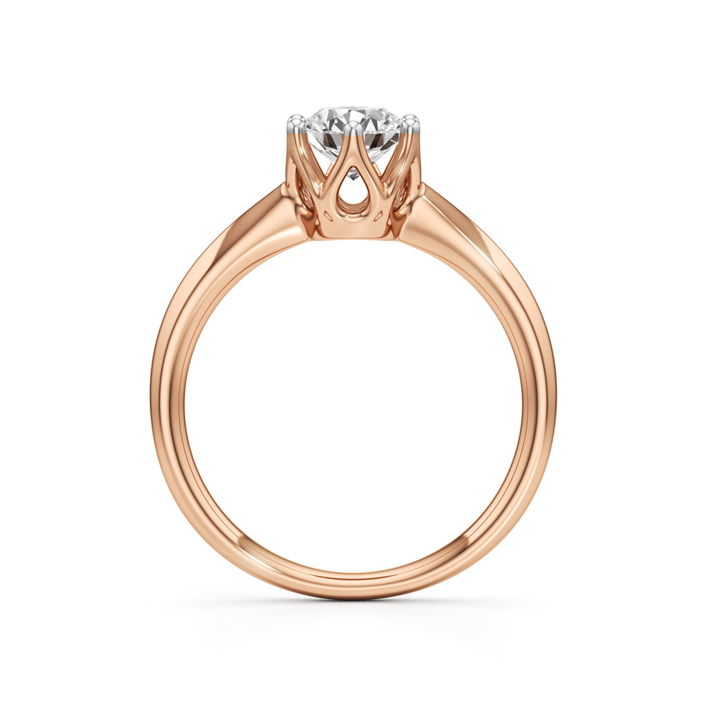 Soliantia 075Ct decorative round cut solitaire ring