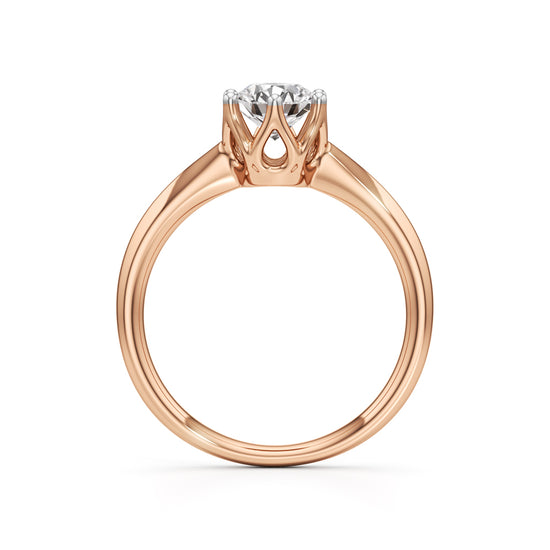 Soliantia 075Ct decorative round cut solitaire ring