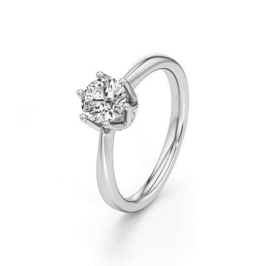 Soliantia 075Ct decorative round cut solitaire ring