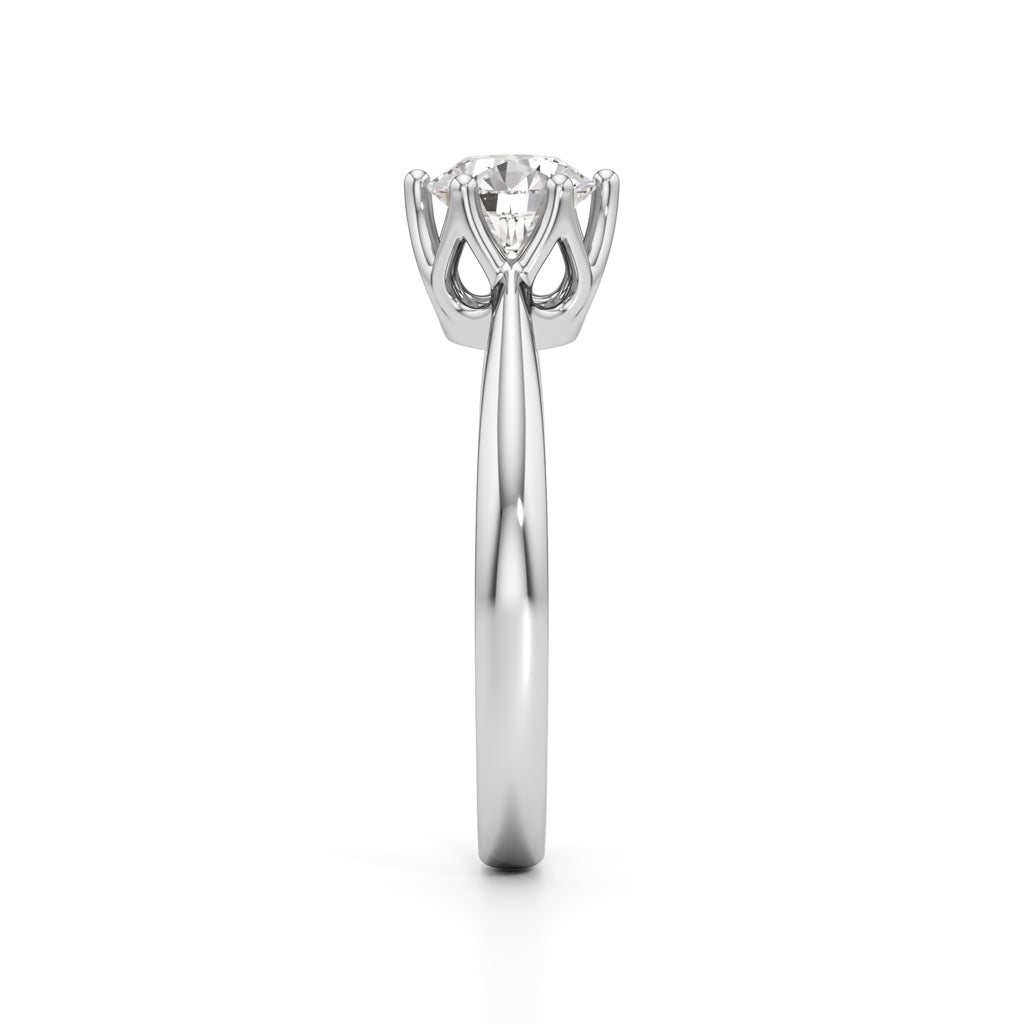 Soliantia 075Ct decorative round cut solitaire ring