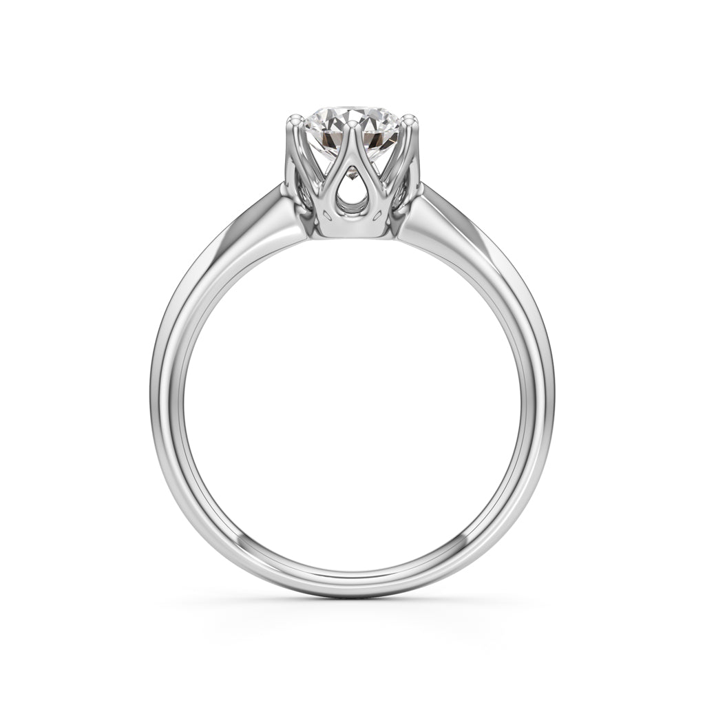 Soliantia 075Ct decorative round cut solitaire ring