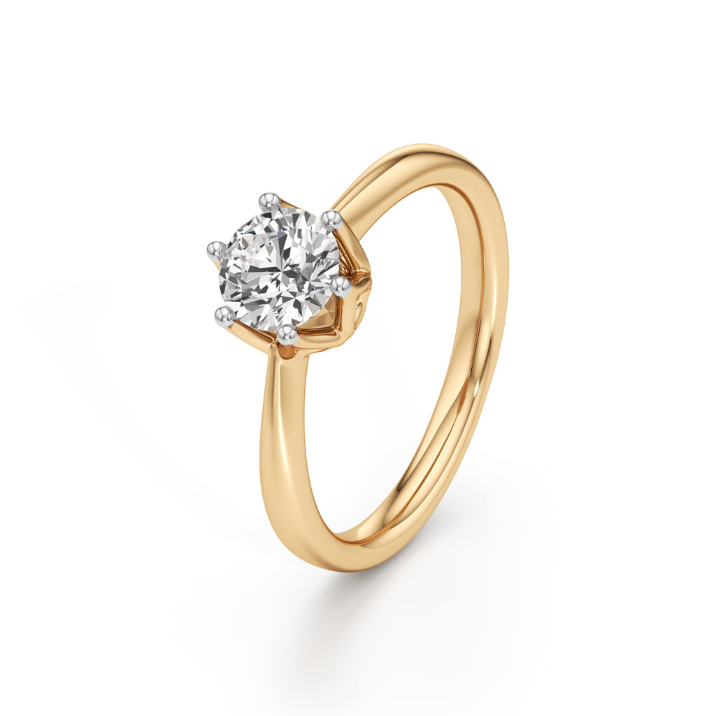 Soliantia 0.75Ct decorative round cut solitaire ring