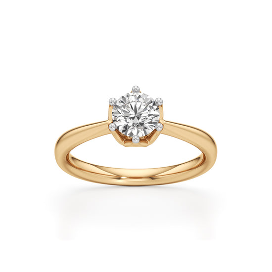 Soliantia 075Ct decorative round cut solitaire ring