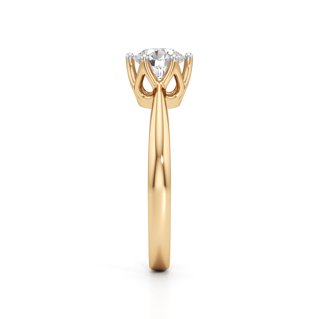 Soliantia 075Ct decorative round cut solitaire ring