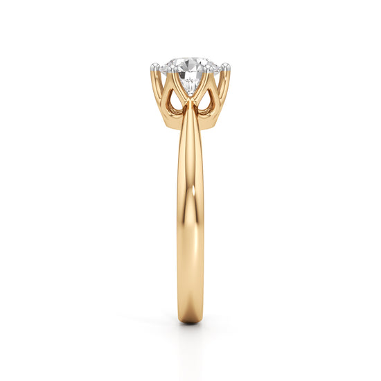 Soliantia 075Ct decorative round cut solitaire ring