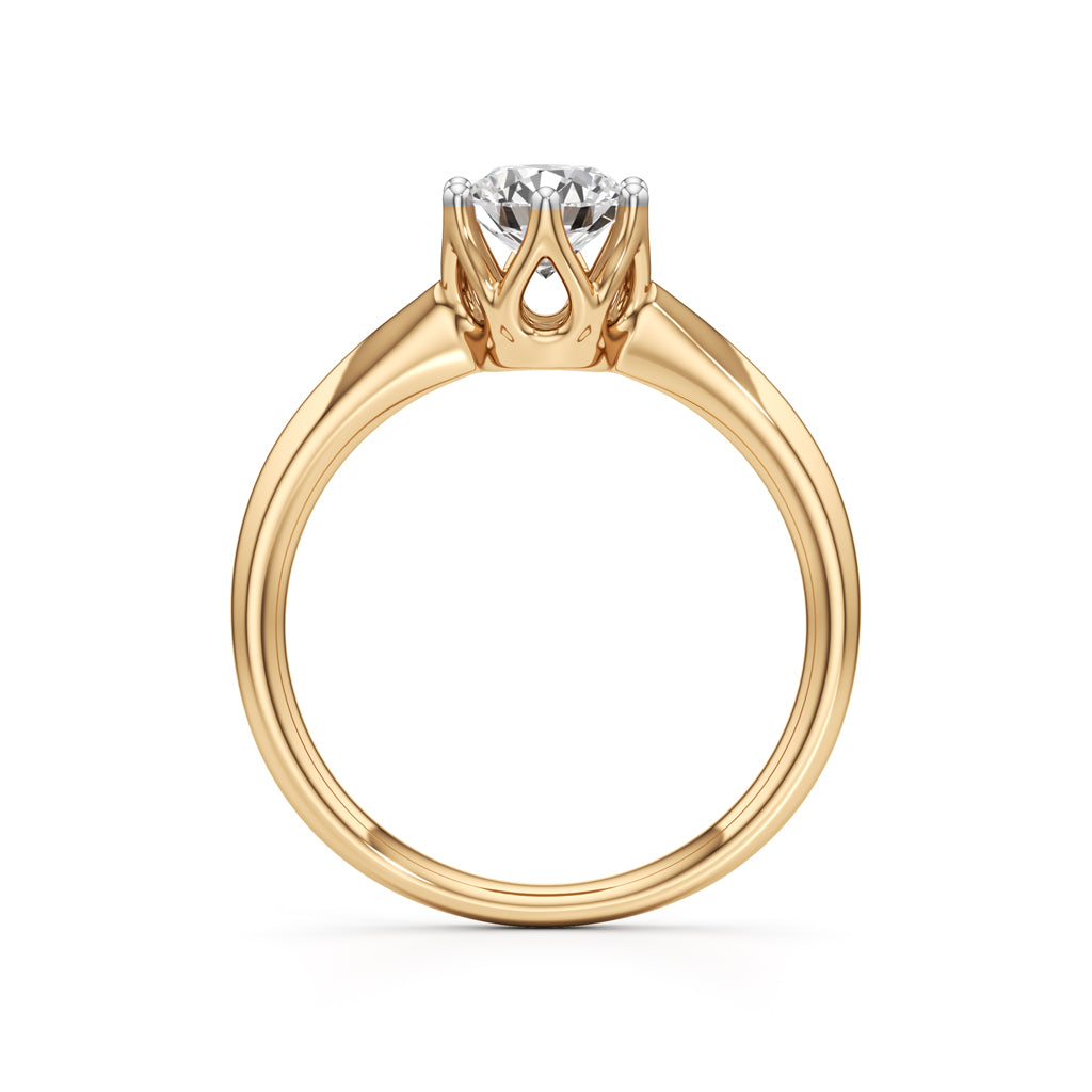 Soliantia 075Ct decorative round cut solitaire ring