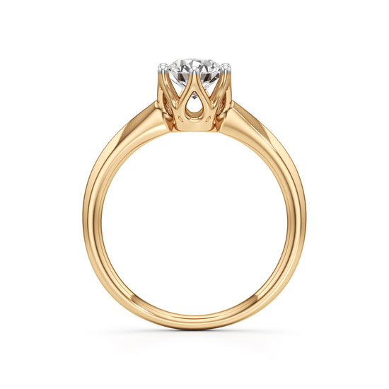 Soliantia 075Ct decorative round cut solitaire ring