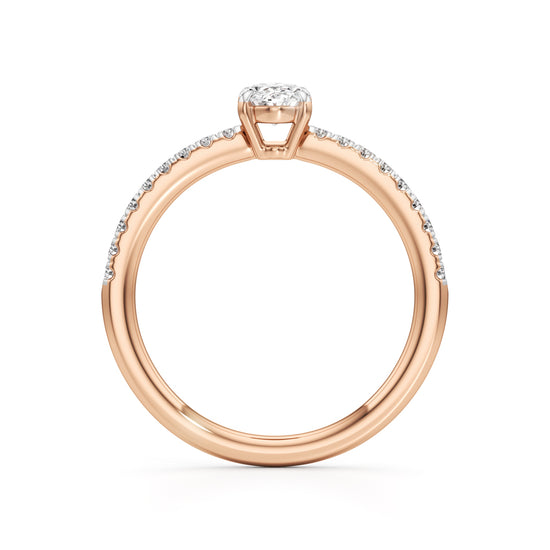 Oriside 050Ct Four Prong Oval Cut Side Stone Ring