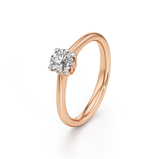 Solivira 0.50Ct four prong round cut solitaire ring