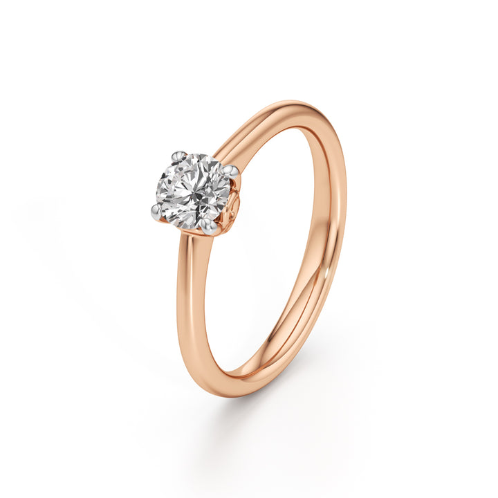Solivira 0.50Ct four prong round cut solitaire ring