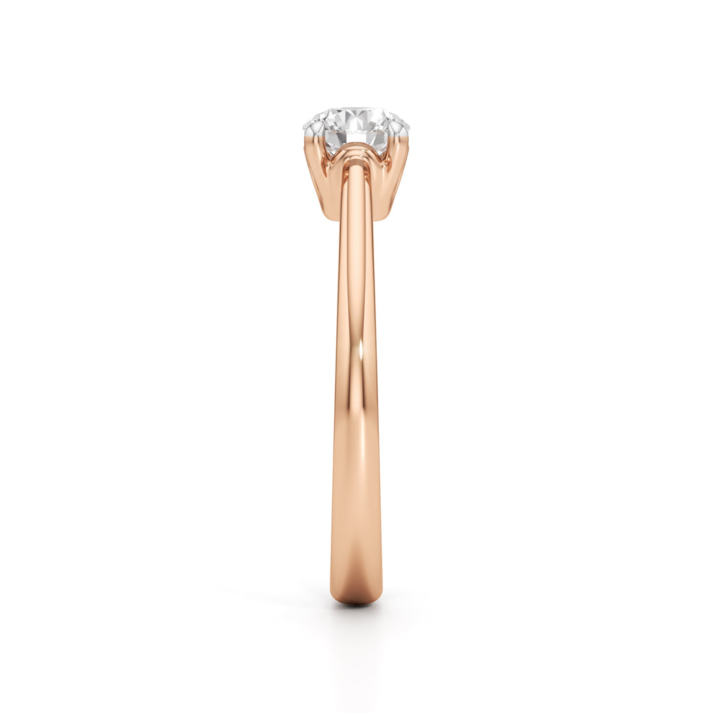 Solivira 0.50Ct four prong round cut solitaire ring