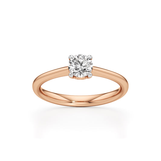 Solivira 050Ct four prong round cut solitaire ring