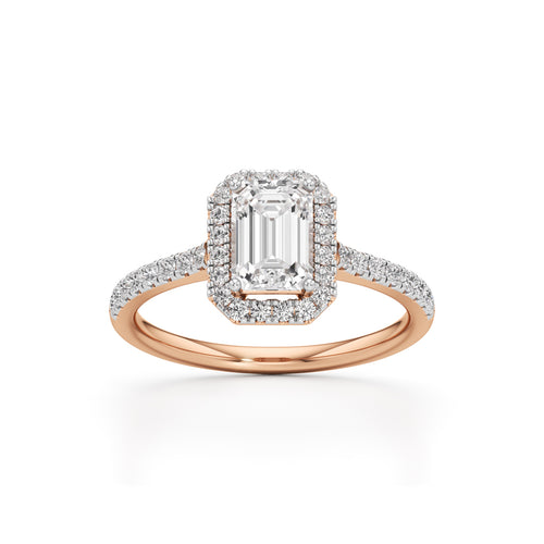 15Ct Elegant Round  Emerald Halo Ring
