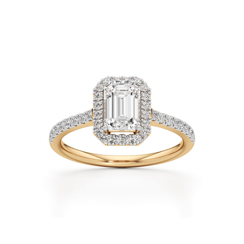 15Ct Elegant Round  Emerald Halo Ring