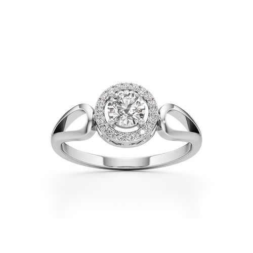 Elegant Round Halo Gold Ring