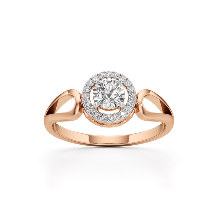 Elegant Round Halo Gold Ring