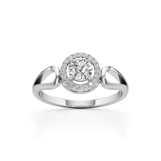 Elegant Round Halo Gold Ring