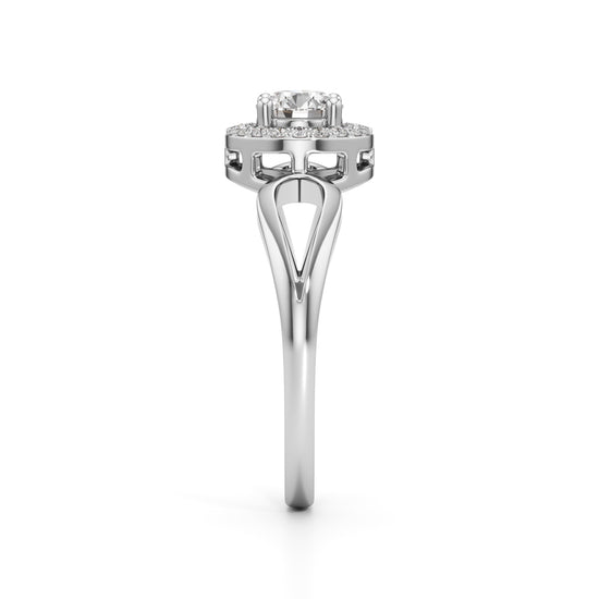 Elegant Round Halo Gold Ring