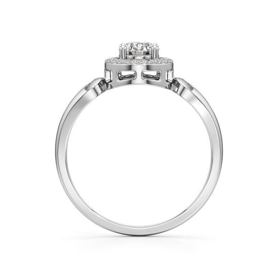 Elegant Round Halo Gold Ring