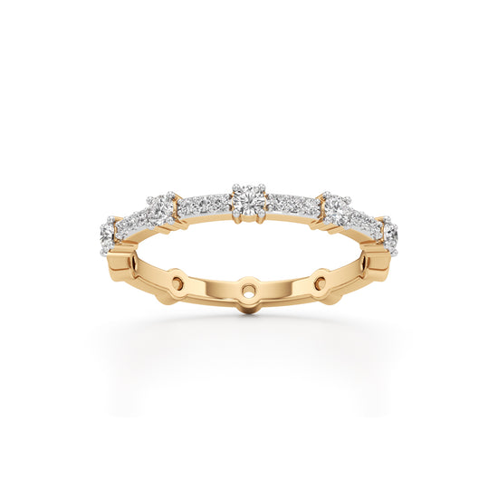 Brilliant Round Delicate Gold Ring
