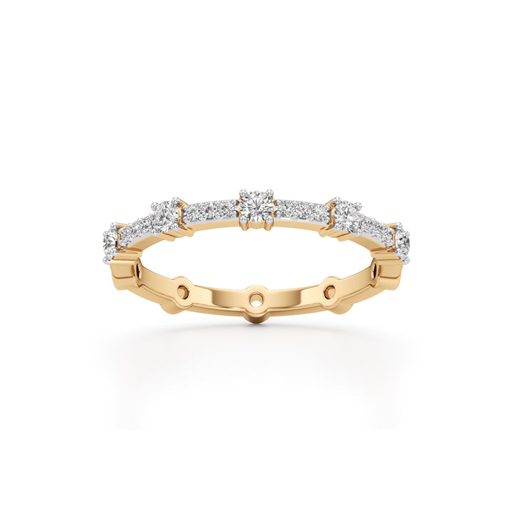 925 Silver 18K Gold Plated Diamond-Style Eternity Ring – Luxury Fine Finish