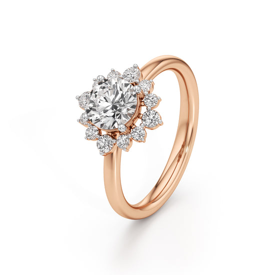 125Ct Brilliant Round Halo Ring