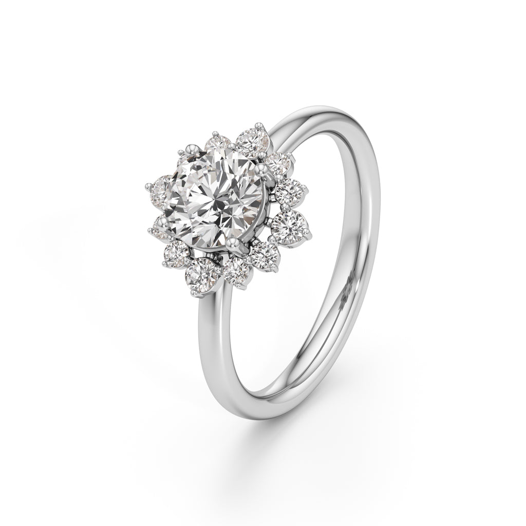 125Ct Brilliant Round Halo Ring