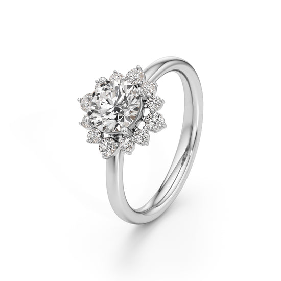 125Ct Brilliant Round Halo Ring