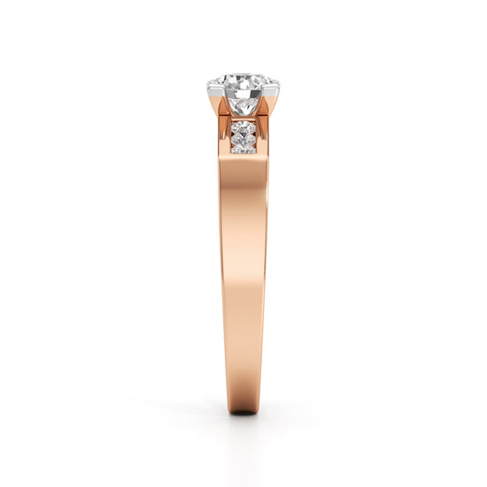Elegant Round Side Stone Diamond Ring
