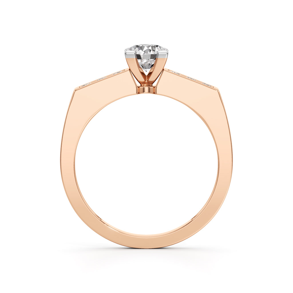 Elegant Round Side Stone Diamond Ring