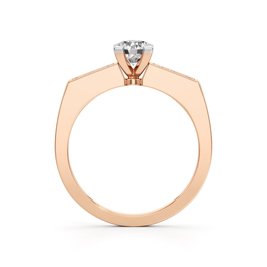 Elegant Round Side Stone Diamond Ring