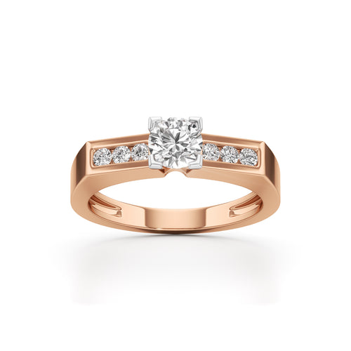 Elegant Round Side Stone Diamond Ring