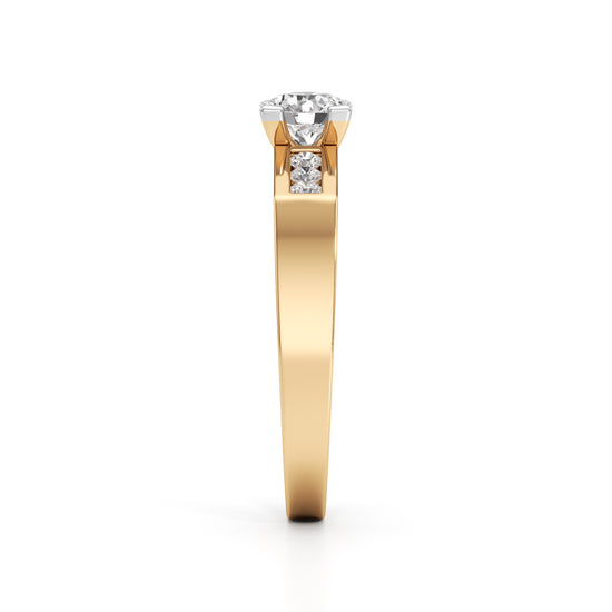 Elegant Round Side Stone Diamond Ring