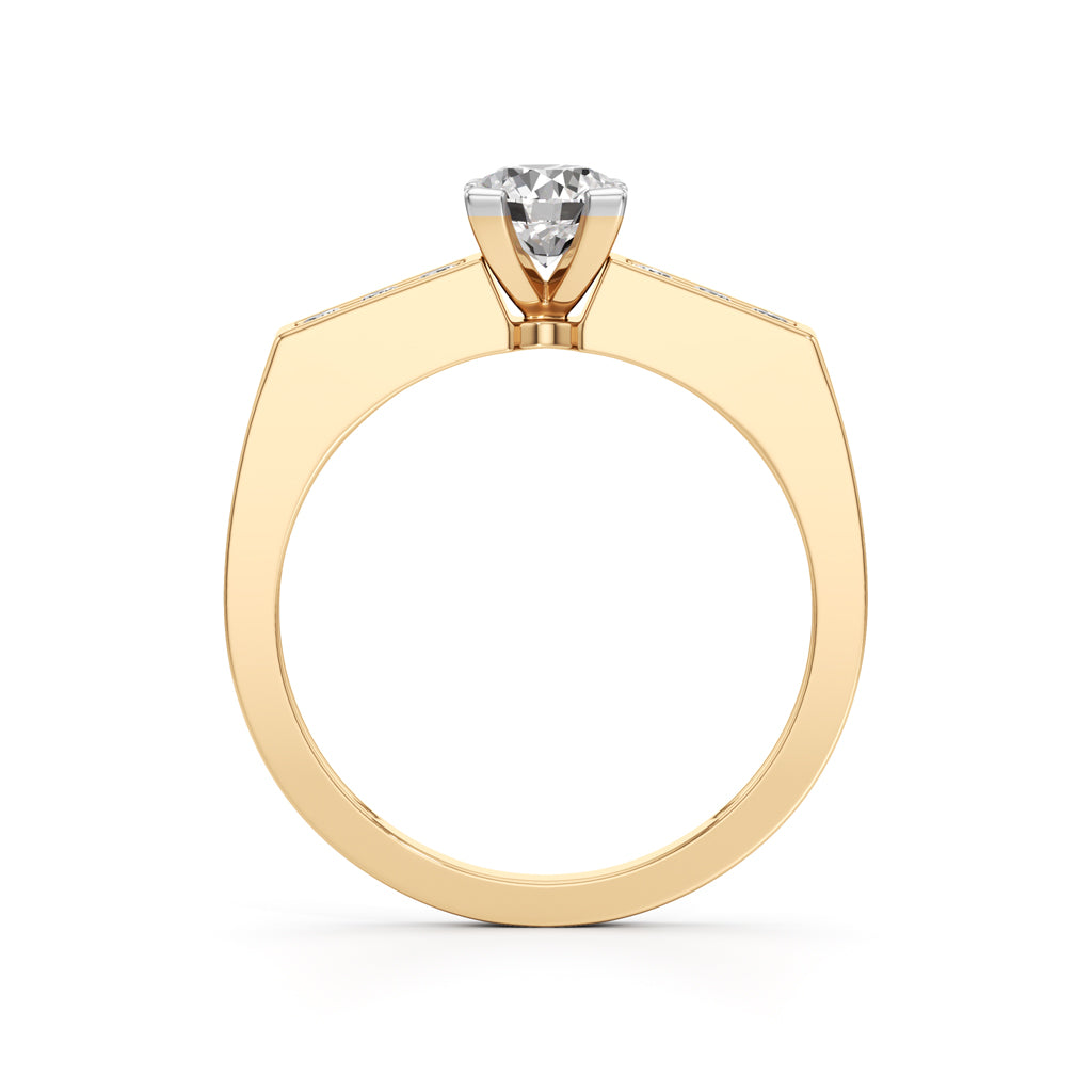 Elegant Round Side Stone Diamond Ring