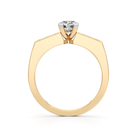 Elegant Round Side Stone Diamond Ring