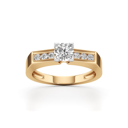 Elegant Round Side Stone Diamond Ring