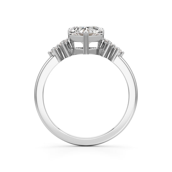 125Ct Heart Side Stone Diamond Ring