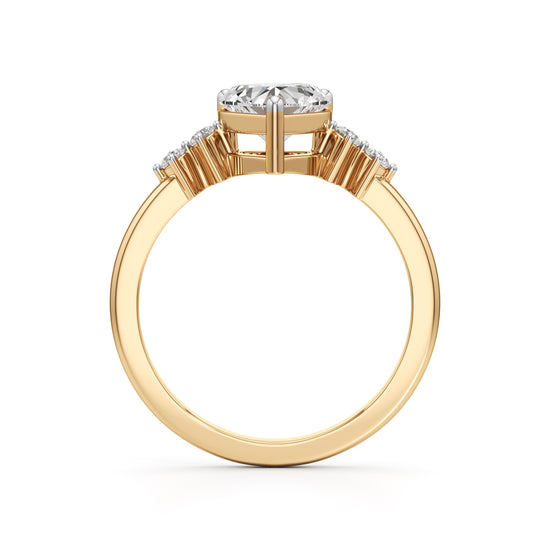 1.25Ct Heart Side Stone Diamond Ring