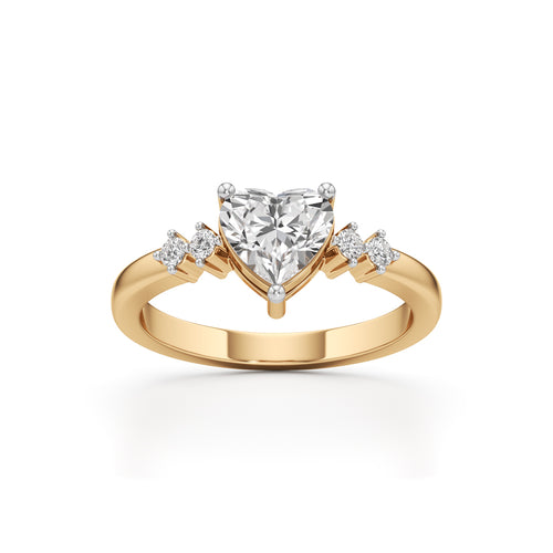 125Ct Heart Side Stone Diamond Ring