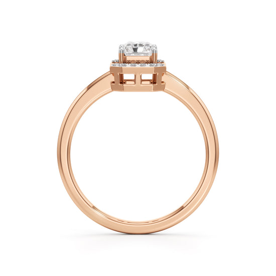 Aurora Halo EmeraldCut Engagement Ring