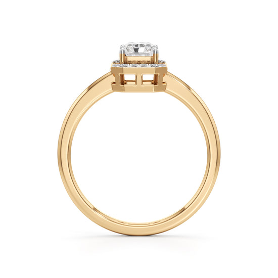 Aurora Halo Emerald-Cut Engagement Ring